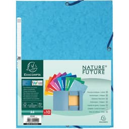 Set 50 chemises 3 rabats carte lustrée 400g/m2  A4 Assorties - Image principale