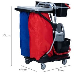 Chariot de lavage avec presse couvercle et sac plastifié - 2 seaux 4 L - Image 3