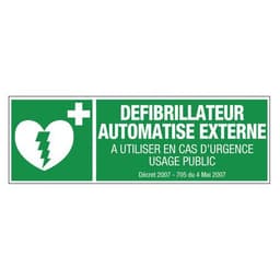 Panneau d'évacuation-secours - "Défibrillateur automatisé externe" - Rigide - Image principale