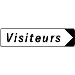 Panneau directionnel standard - Visiteurs - Longueur 500 mm - Image 2