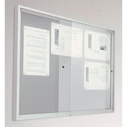 Vitrine intérieur porte coulissante fond acier coloris gris H 68 cm x L 50 cm - Image 2