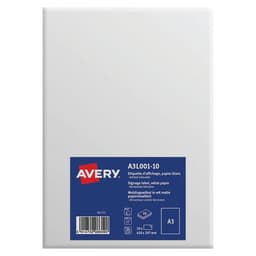 Lot de 10 Etiquettes d'affichage enlevables A3 ILC Blanc mat - Image principale