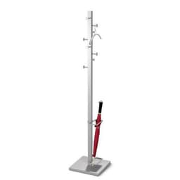 Portemanteau 8 patères et porte-parapluies en acier argent - Image 2