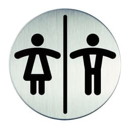 Plaque signalétique acier toilettes dames/hommes - Image principale
