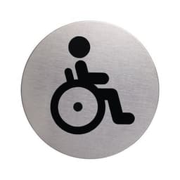 Plaque signalétique acier toilettes handicapés - Image principale