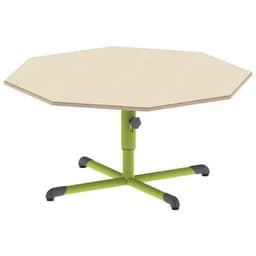 Table réglable Chloé octogonale pied central plateau beige - Mobidecor - Image principale