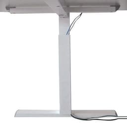 Bureau droit Kelli avec pied en T Blanc 140 cm Manivelle droite - Image 4