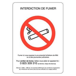 Pictogramme Interdiction de fumer adhésif - A5 - Image principale
