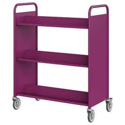 Chariot à livres 6 tablettes inclinées double face prune 4006 - Image principale