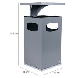 Cendrier-poubelle 72L / Argent - Manutan - Image 7