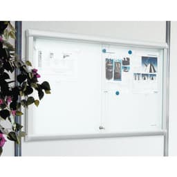 Vitrine d'intérieur portes coulissantes Leader - Fond aluminium - Porte en verre de sécurité - Image 3