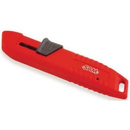 Couteau auto-retractable bimat. corps zamac lames trapezoid. - Image principale