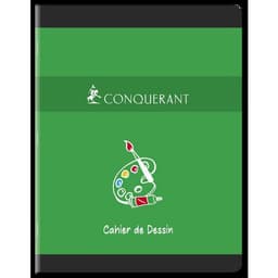 CONQUERANT Cahier Dessin 17x22cm Réglure Unie Blanche 16 Pages Agrafées Couverture Carte Coloris Assortis - Image 8