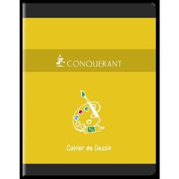 CONQUERANT Cahier Dessin 17x22cm Réglure Unie Blanche 16 Pages Agrafées Couverture Carte Coloris Assortis - Image 5