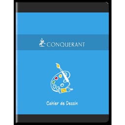 CONQUERANT Cahier Dessin 17x22cm Réglure Unie Blanche 16 Pages Agrafées Couverture Carte Coloris Assortis - Image 2