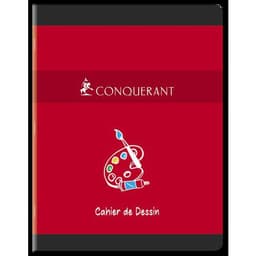 CONQUERANT Cahier Dessin 17x22cm Réglure Unie Blanche 16 Pages Agrafées Couverture Carte Coloris Assortis - Image 6