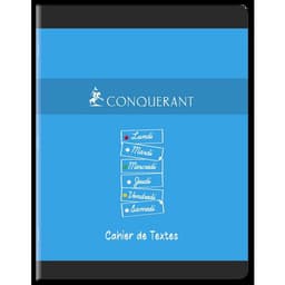 CONQUERANT Cahier de Textes 17x22cm Petits Carreaux 5mm 124 Pages Agrafées Couverture Carte Coloris Assortis - Image 3