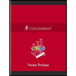 CONQUERANT Cahier de Travaux Pratiques 24x32cm Grands Carreaux Seyès/Uni Blanc 96 Pages Agrafées Couverture Ca - Image 2