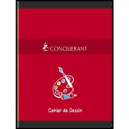 CONQUERANT Cahier Dessin 24x32cm Réglure Unie Blanche 16 Pages Agrafées Couverture Carte Coloris Assortis - Image 8