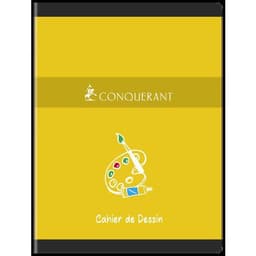 CONQUERANT Cahier Dessin 24x32cm Réglure Unie Blanche 16 Pages Agrafées Couverture Carte Coloris Assortis - Image 5