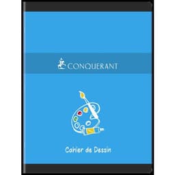CONQUERANT Cahier Dessin 24x32cm Réglure Unie Blanche 16 Pages Agrafées Couverture Carte Coloris Assortis - Image 2