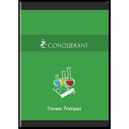 CONQUERANT Cahier de Travaux Pratiques A4 Grands Carreaux Seyès/Uni Blanc 120 Pages Agrafées Couverture Carte - Image 2