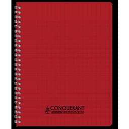 CONQUERANT Cahier Classique 17x22cm Grands Carreaux Seyès 100 Pages Reliure Intégrale Couverture Polypro Color - Image 2
