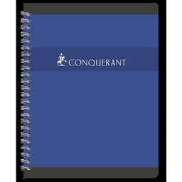 CONQUERANT Cahier 17x22cm Petits Carreaux 5mm 180 Pages Reliure Intégrale Couverture Carte Coloris Assortis - Image 3