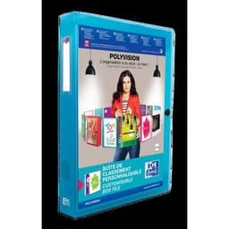 OXFORD Boîte Capacité Standard Polyvision 24x32cm Dos 40mm avec Bouton Pression Couverture Polypro Opaque Colo - Image 3