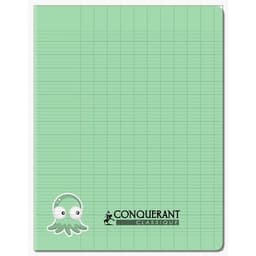 Cahier d’écriture polypropylène 90g 32 pages 17x22 cm réglure spéciale seyes 12x12 interlignes 3mm vert - Image principale
