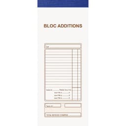 Bloc Maître d'Hôtel 50 feuillets autocopiants numérotés en tripli - Image principale