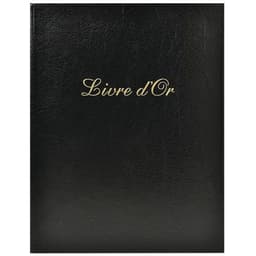 Livre d'or cuir alpille 140 pges ivoire 26x22cm vertical noir - Image principale