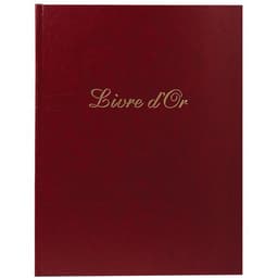 Livre d'or cuir alpille 140 pges ivoire 26x22cm vertical rouge - Image principale