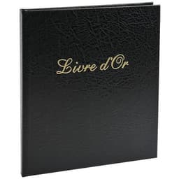 Lot de 3 livres d'or Balacron + titre 140 pages blanches 21x19cm vertical noir - Image principale
