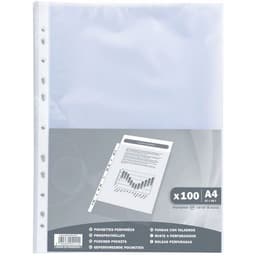 Pochettes perforées polypropylène Grainé 38 microns - A4 - Image principale