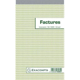 Lot de 10 Manifold Factures collé en tête 50 feuillets dupli autocopiants - Image principale