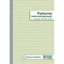 Lot de 5 Manifold Factures micro-entrepreneur 21x14,8cm - 50 feuillets dupli - Image principale