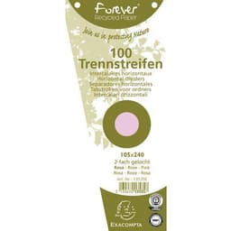 Lot de 6 paq. 100 fiches Intercal. trapèz. unies perf. 105x240mm rose - Image principale