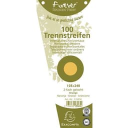 Lot de 6 Fiches Intercal. trapèz. unies perf. 105x240mm orange (x100) - Image principale
