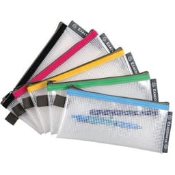 Lot de 10 Pochette à fermeture éclair plast. souple Stylos col. assort - Image principale