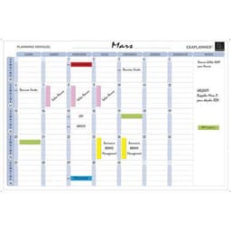 Planning magnétique mensuel - textes en français - Image principale