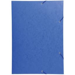 Lot de 5 chemises à élastique 3 rabats carte lustrée 600gm2 - A3 bleu - Image principale