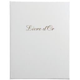 Lot de 2 livres d'or + titre 100 pages blanches 27x22cm vertical blanc - Image principale