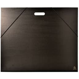 Lot de 5 Carton à dessin kraft noir vernis avec élastiques et poignée - Image principale