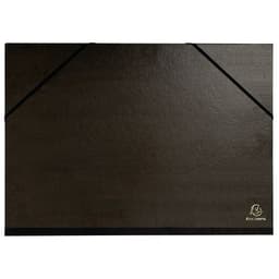 Lot de 4 Carton à dessin kraft noir vernis avec élastiques et 3 rabats - Image principale
