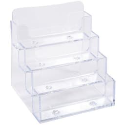 Lot de 4 Distributeur de cartes de visite 4 cases - Cristal - Image principale