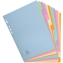 Lot de 25 Intercalaires carte pastel 170g Forever 12 positions - A4 - Image 2