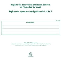 Lot de 5 Registre de l'Inspection du travail et du CHSCT - folioté - 16 pages - Image 3