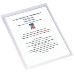 Lot de 5 Pochettes adhésives PVC lisse 14/100e - A4 - Image 2