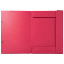 Lot de 5 chemises à élastique 3 rabats carte lustrée 600gm2 - A3 rouge - Image 2